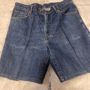 Levis 550 Relaxed Fit Mens Blue Medium Wash Denim Jean Shorts Size 36